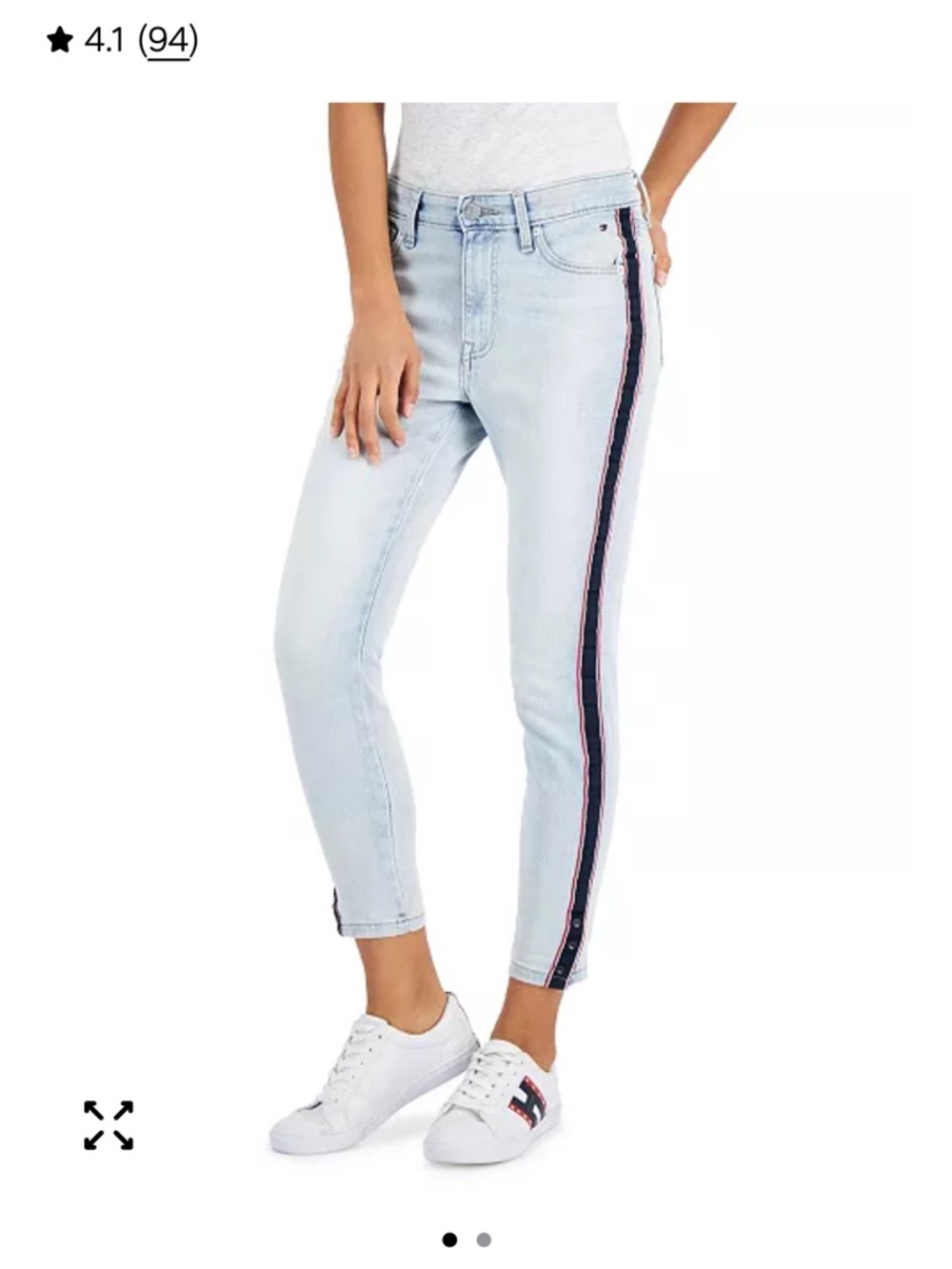 NEW! Tommy Hilfiger Tribeca Light Wash Side-Stripe Women’s Jean Leggings